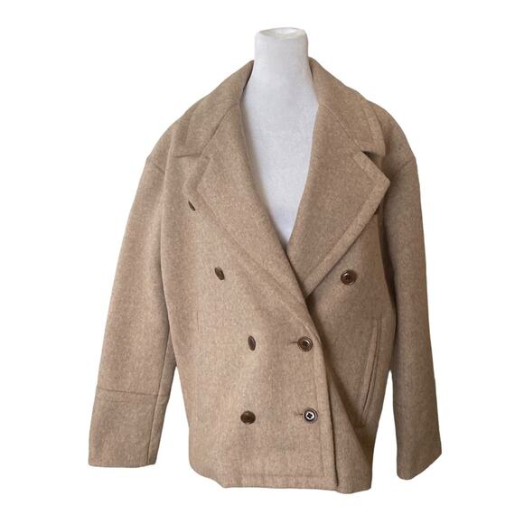 J. Crew Melton Wool Blend Double Breasted Peacoat Size 4 - Picture 1 of 10